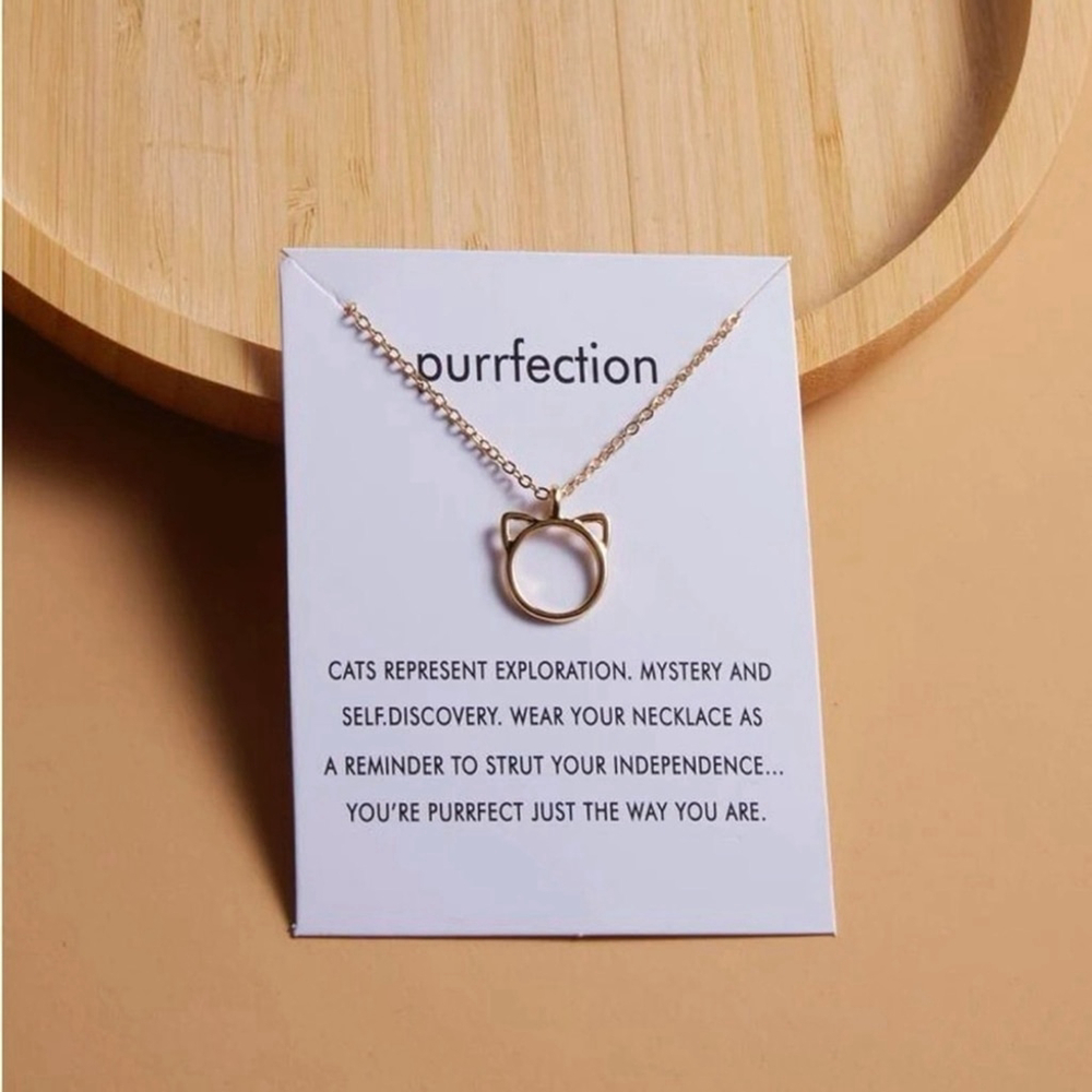 ⚠️Clearance Yellow Gold Cat Charm Necklace SS